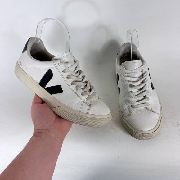Veja Shoes - Veja Campo Sneakers Women's 7 White Leather Lace Up Low Top Athletic Shoes